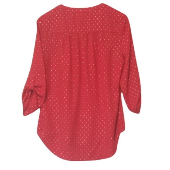 Radiant red blouse with silver detail - Picture 2 of 6